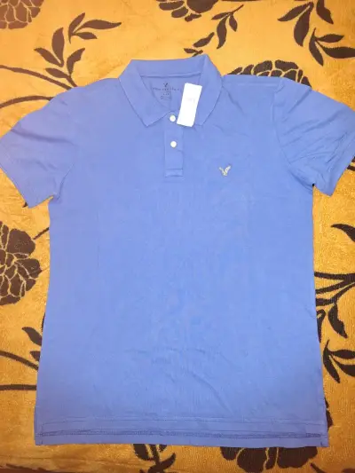 Poleras tipo polo American Eagle en azul y marrón - miniatura 5