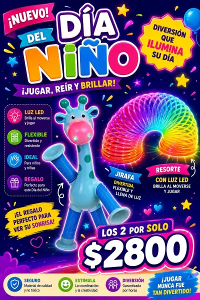 . Pack jirafa +resorte con luz - miniatura 1