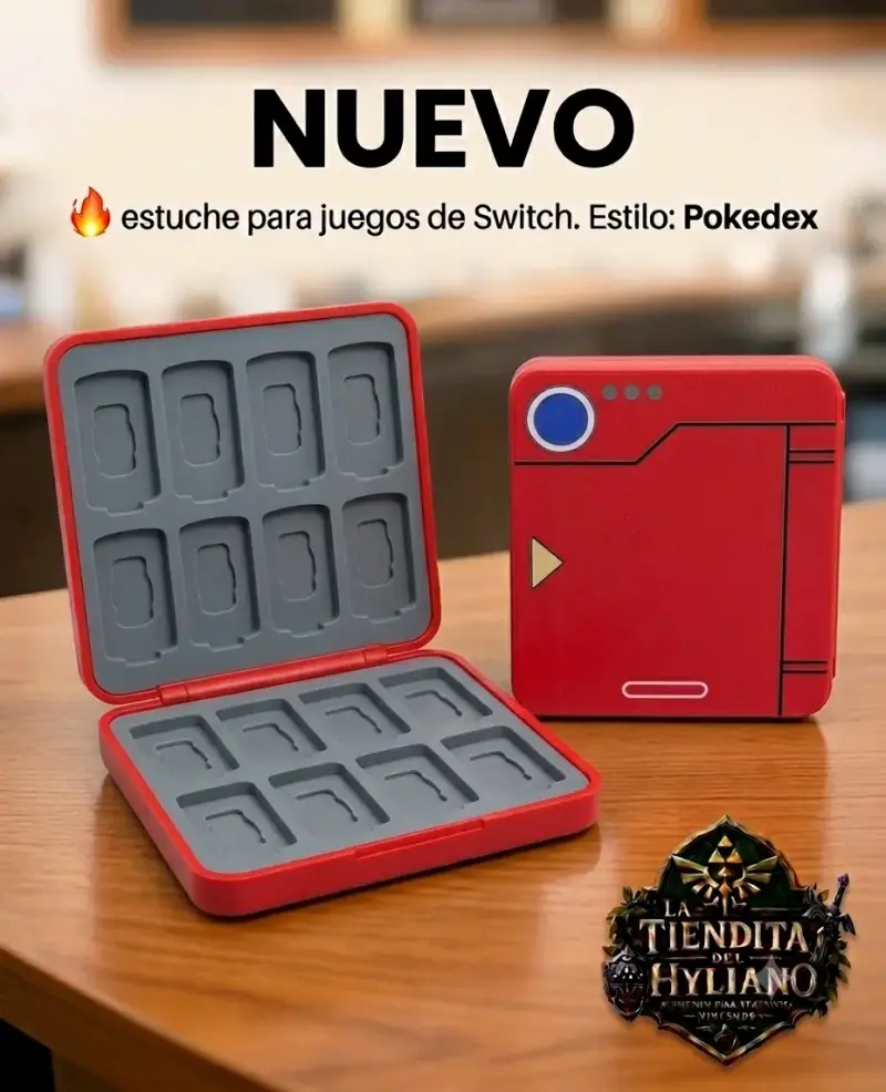 Estuche para juegos de Switch estilo Pokedex
