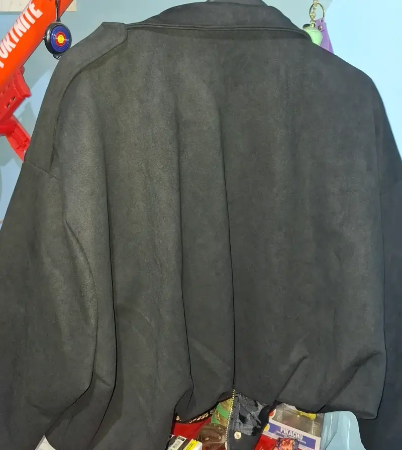 Chaqueta negra de gamuza para mujer - 2