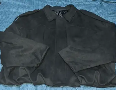 Chaqueta negra de gamuza para mujer - miniatura 3