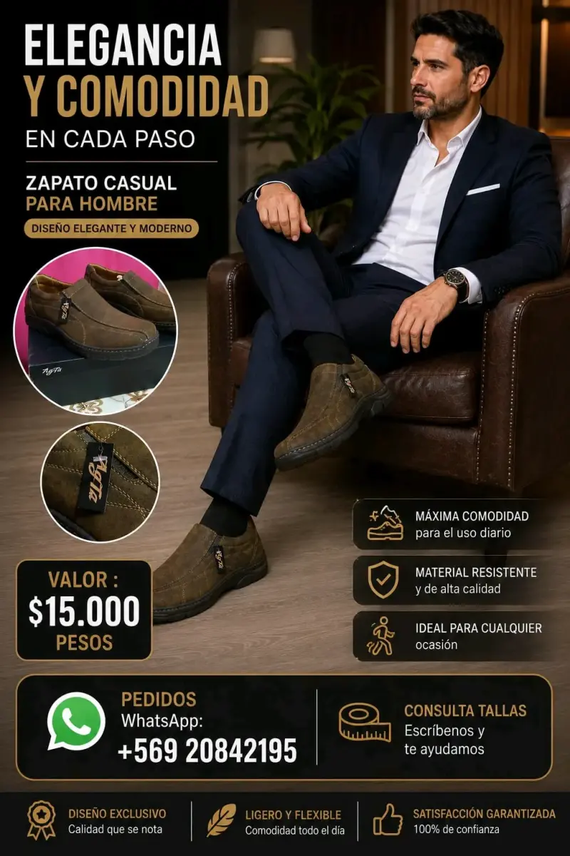 Zapato casual para hombre elegante y cómodo