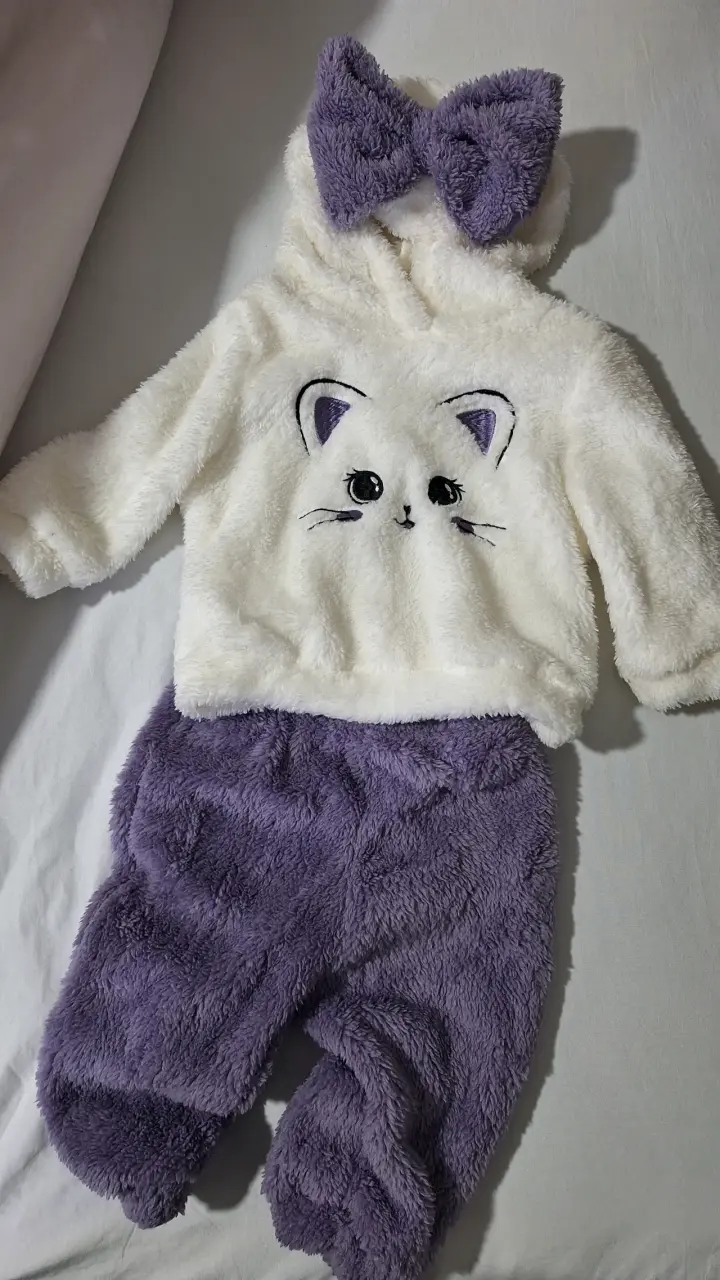 Conjunto de invierno para bebé con diseño de gato