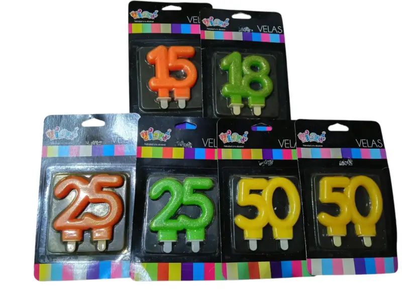 Velas de cumpleaños números variados Vieri