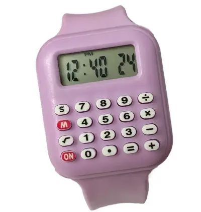 Reloj calculadora digital rosado para niñas. Nuevo - miniatura 1