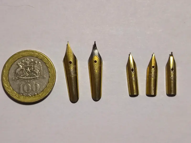 Plumas antiguas alemanas enchapadas en 14k - 2