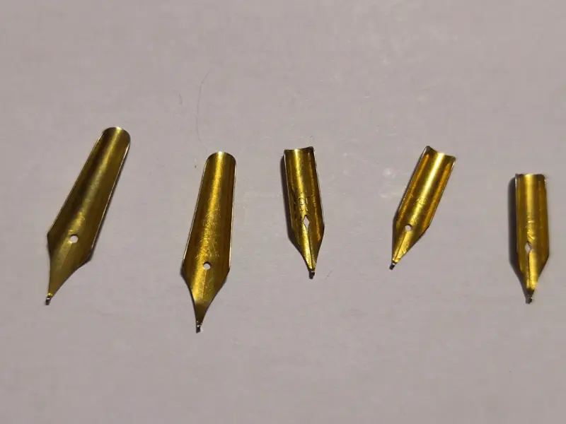 Plumas antiguas alemanas enchapadas en 14k - 3