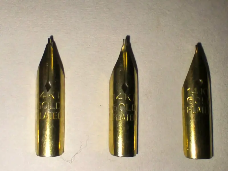 Plumas antiguas alemanas enchapadas en 14k - 5