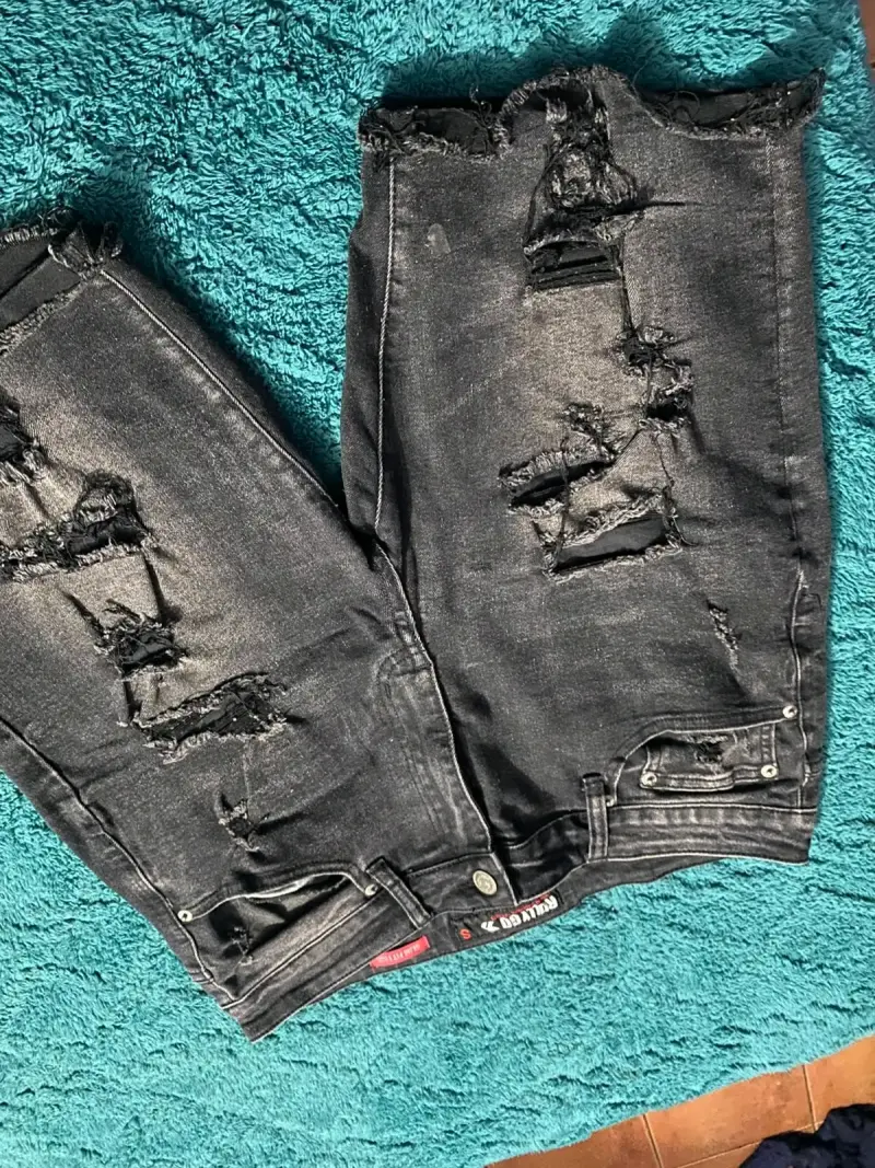 Jeans rasgados de mezclilla para hombre - 3