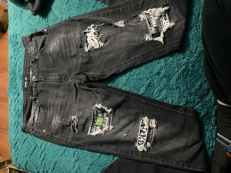 Jeans rasgados de mezclilla para hombre - 5