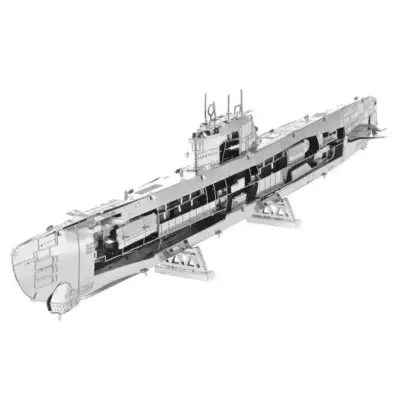 Modelo 3D de Submarino Metálico. Uboat tipo XXl - miniatura 3