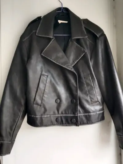 Chaqueta de cuero sintético  gris oscuro Americani - miniatura 1