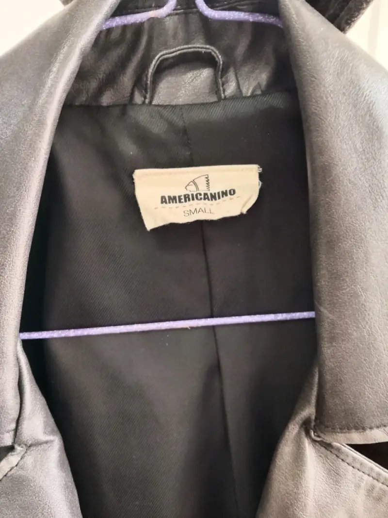 Chaqueta de cuero sintético  gris oscuro Americani - 4