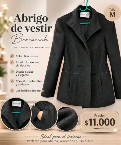 Abrigo de vestir gris oscuro Bercovich - miniatura 1