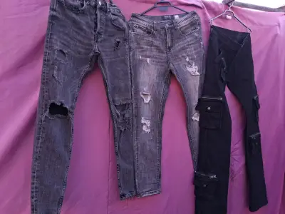 Lote de jeans rotos para hombre Zara y Foster - miniatura 2