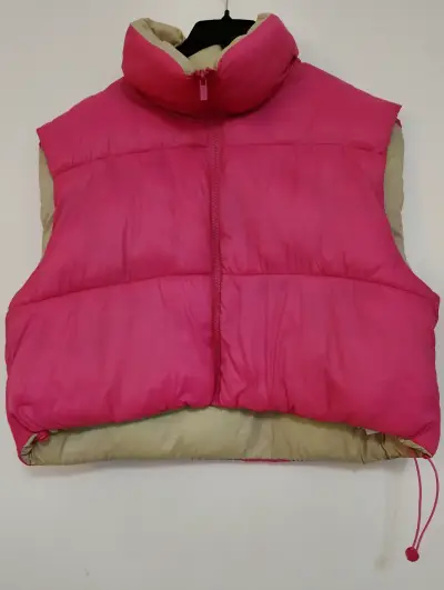 Chaleco acolchado reversible rosado para mujer - miniatura 1