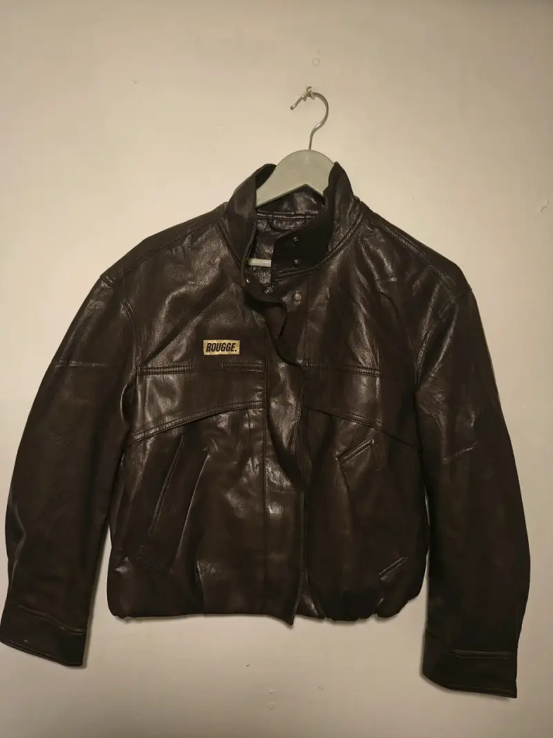 Chaqueta de cuero marrón Rougge para hombre - 1