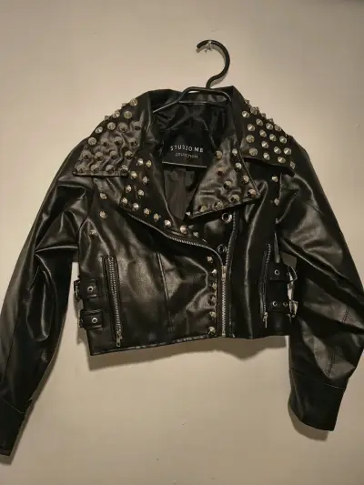 Chaqueta de cuero marrón Rougge para hombre - miniatura 3