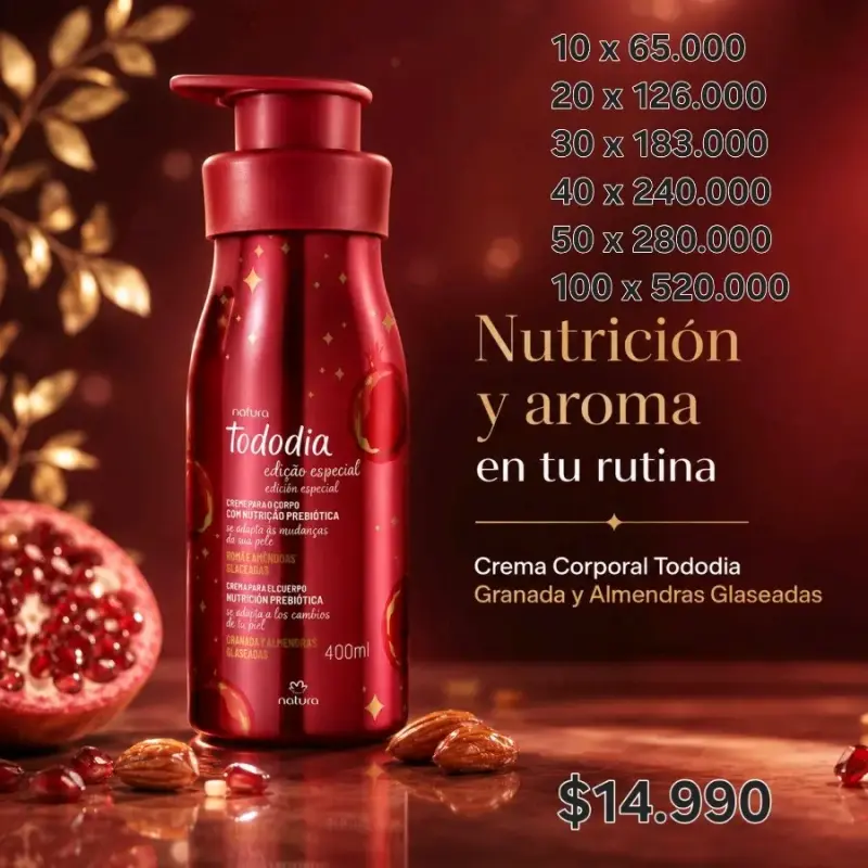 Crema Corporal Natura Tododia Granada y Almendras