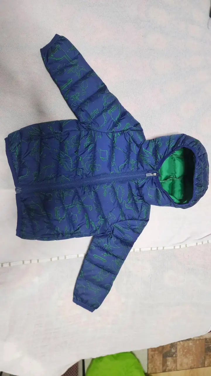 Chaqueta reversible infantil azul con capucha - 1