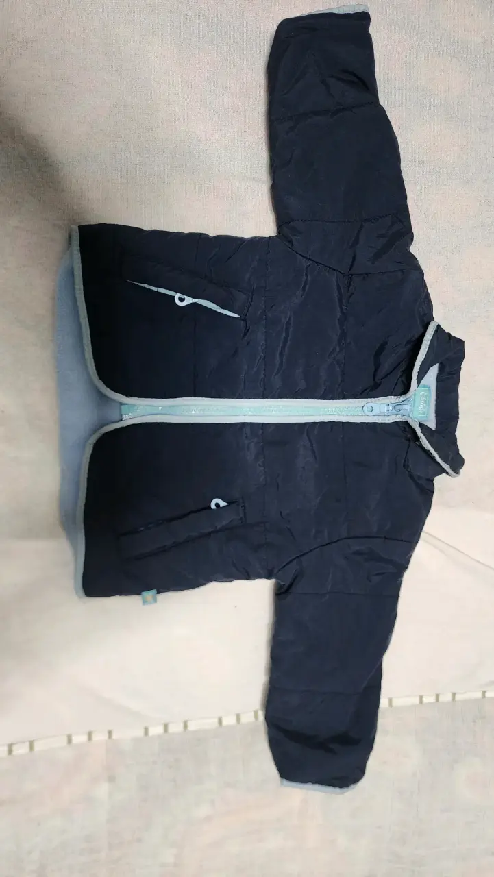 Chaqueta reversible infantil azul con capucha - 2