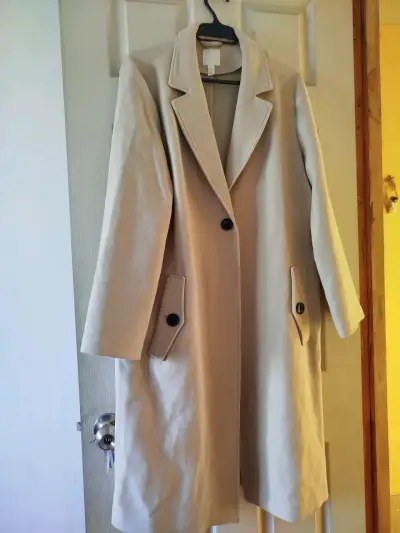 Abrigo largo beige H&M para mujer - miniatura 1