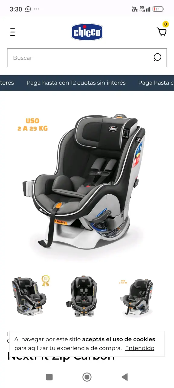 Silla de Auto Convertible Chicco NextFit IX - 2