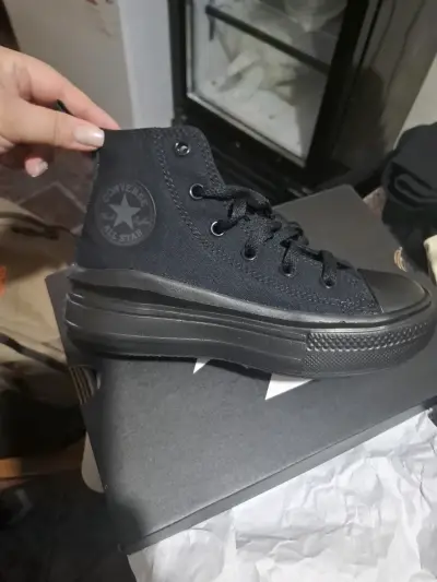 Zapatillas negras Converse All Star para niños - miniatura 2