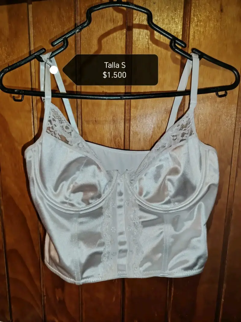 Corset blanco con encaje talla S