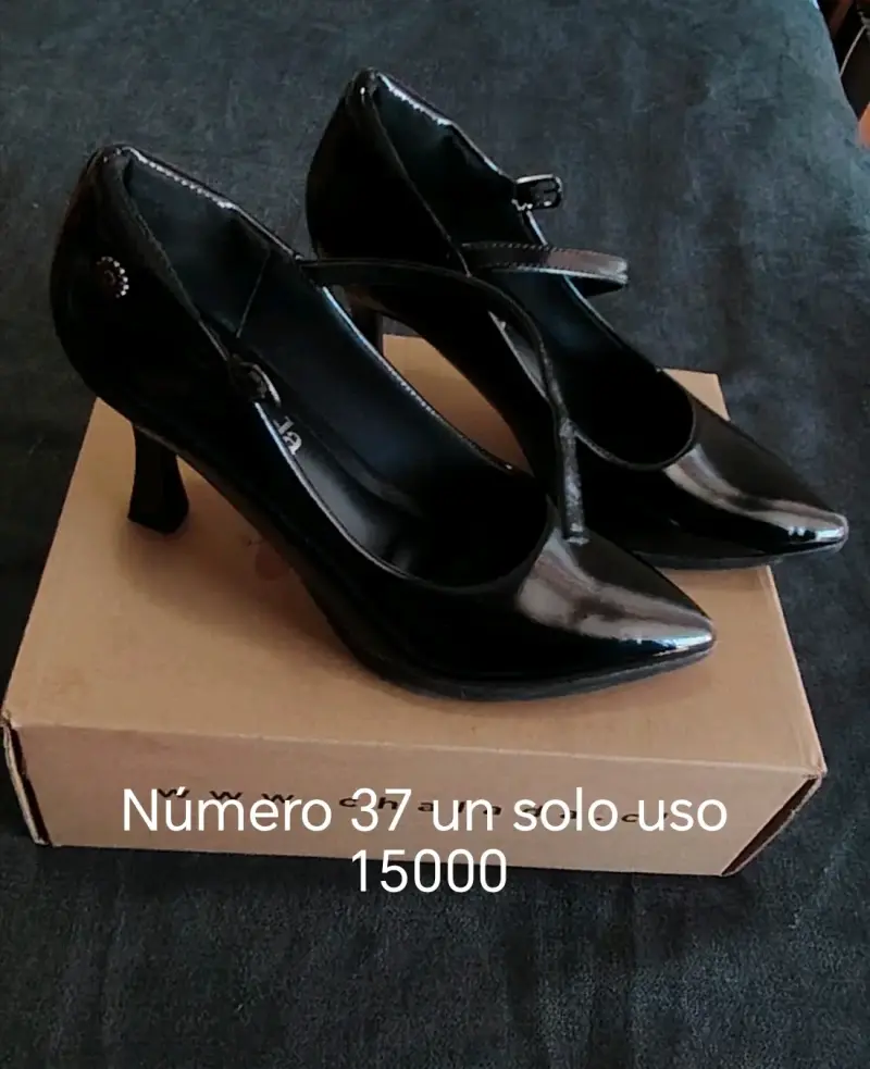 Zapatos de tacón negro talla 37 un solo uso - 1