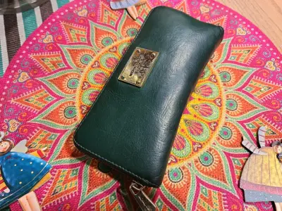Billetera  de cuero verde Michael Kors - miniatura 1