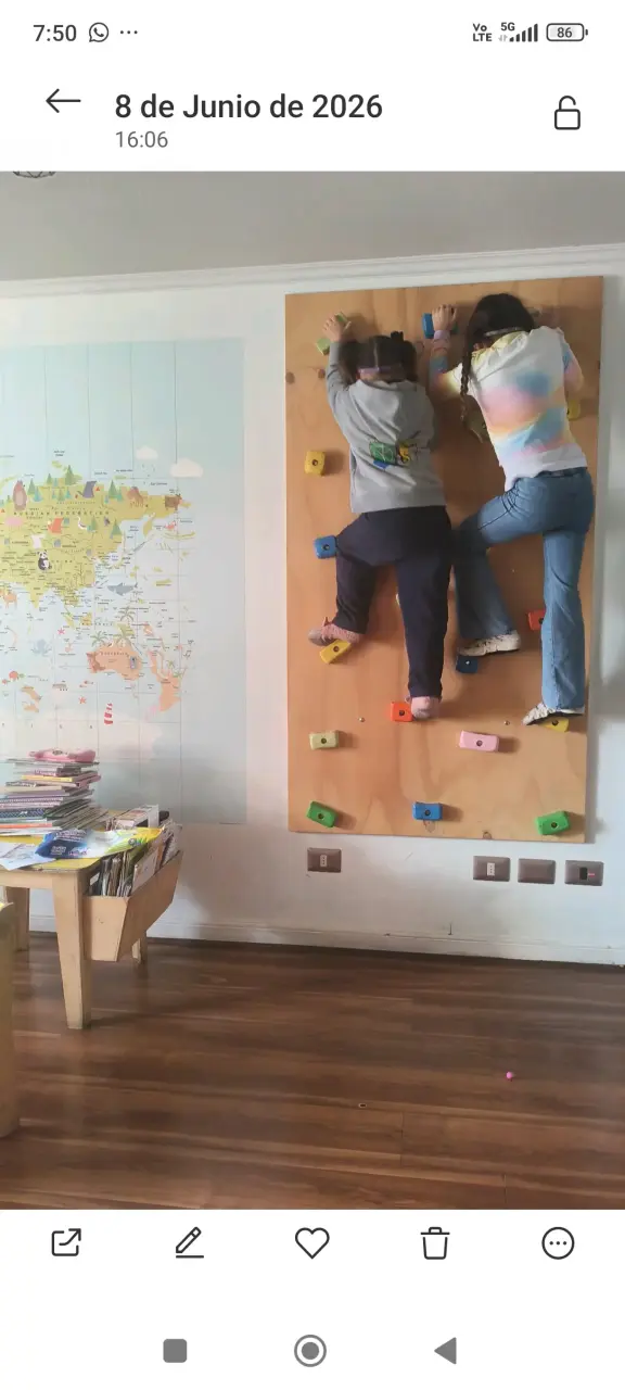 Muro de escalada infantil de madera con presas - 3