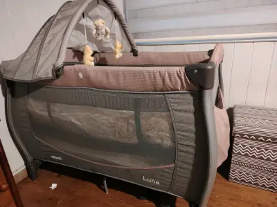 Cuna corral Infanti Luna con toldo y juguetes - miniatura 1