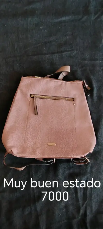 Mochila de cuero sintético Lilás en buen estado - miniatura 3