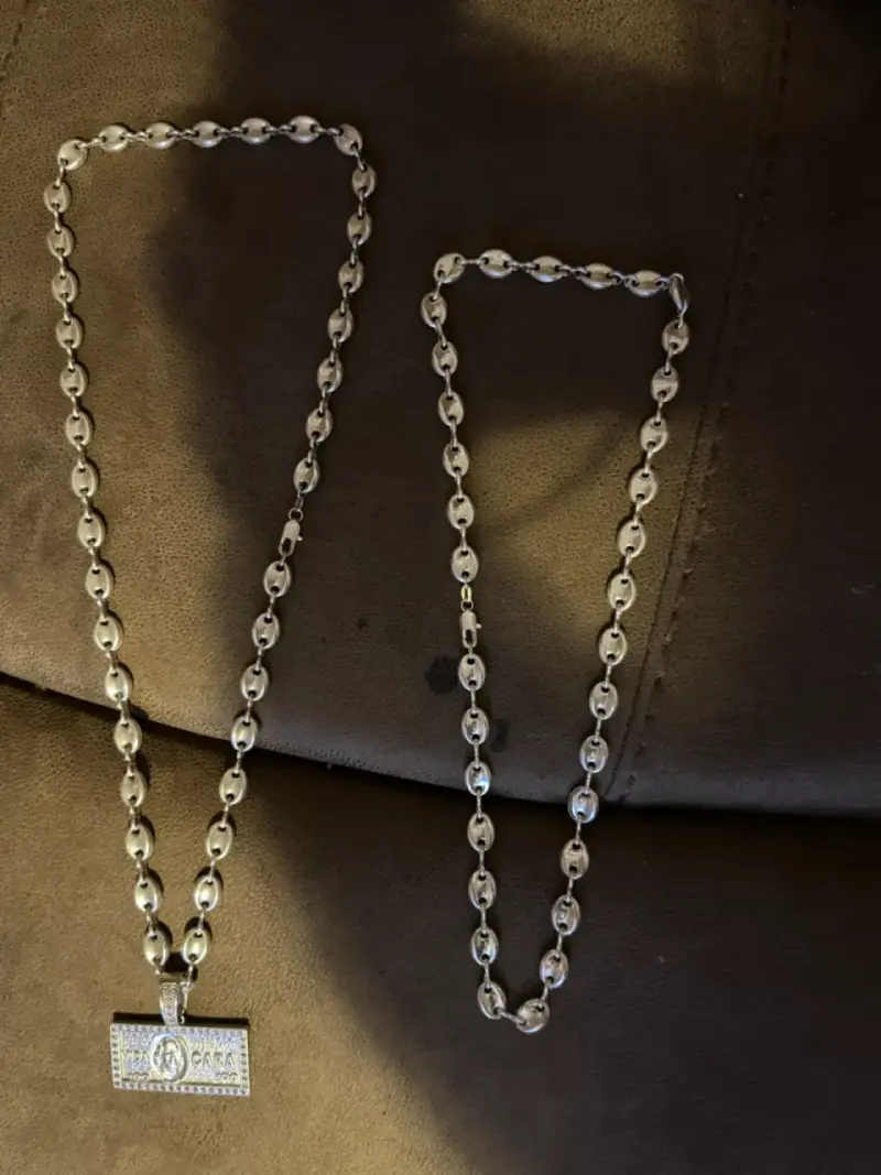 Cadenas de plata 925 70cm y 61cm x 1cm con dije - 1