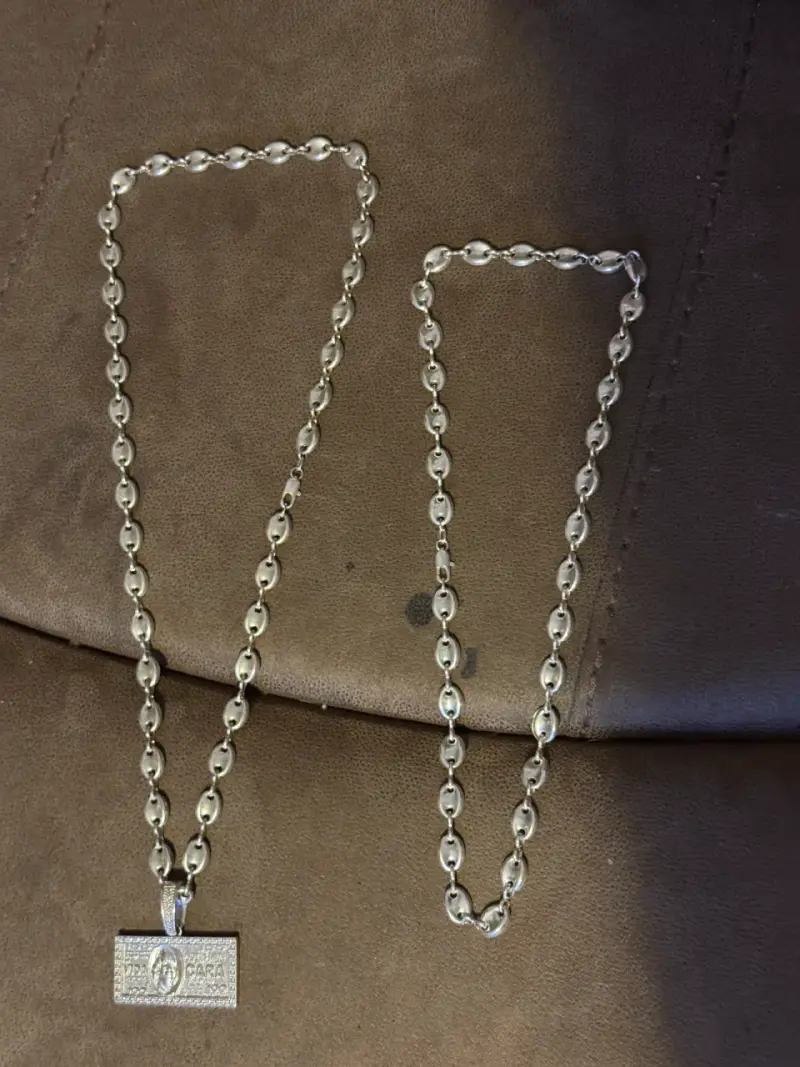 Cadenas de plata 925 70cm y 61cm x 1cm con dije - 2