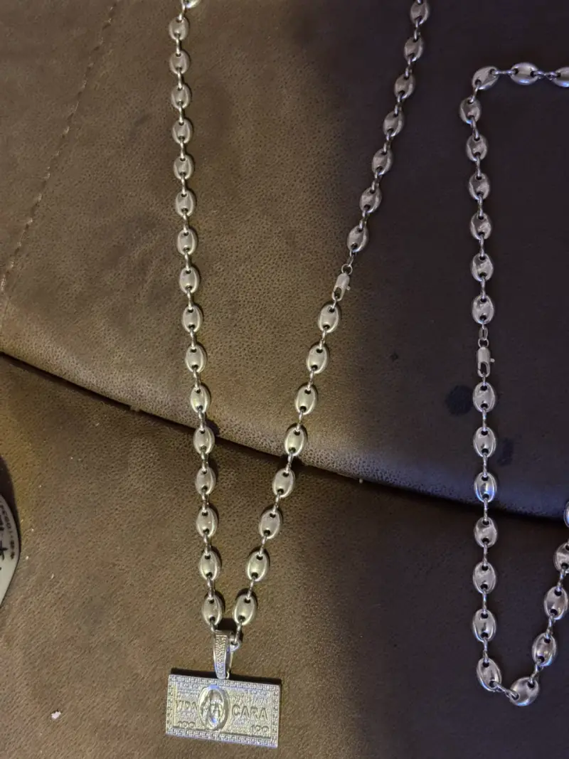 Cadenas de plata 925 70cm y 61cm x 1cm con dije - 4