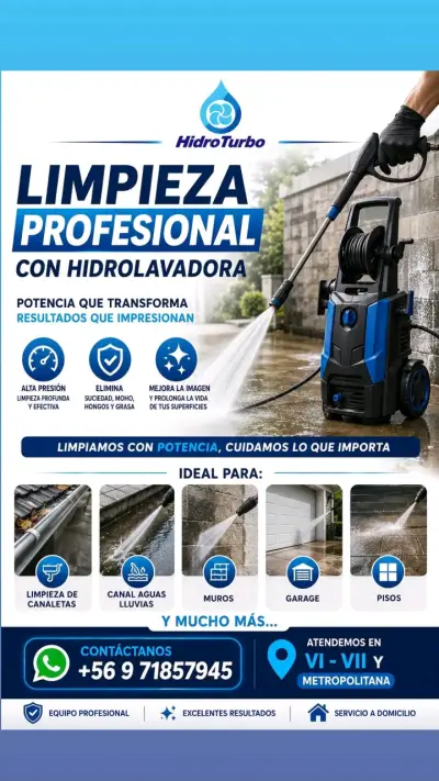 Servicio de limpieza profesional con hidrolavadora HidroTurbo - miniatura 1