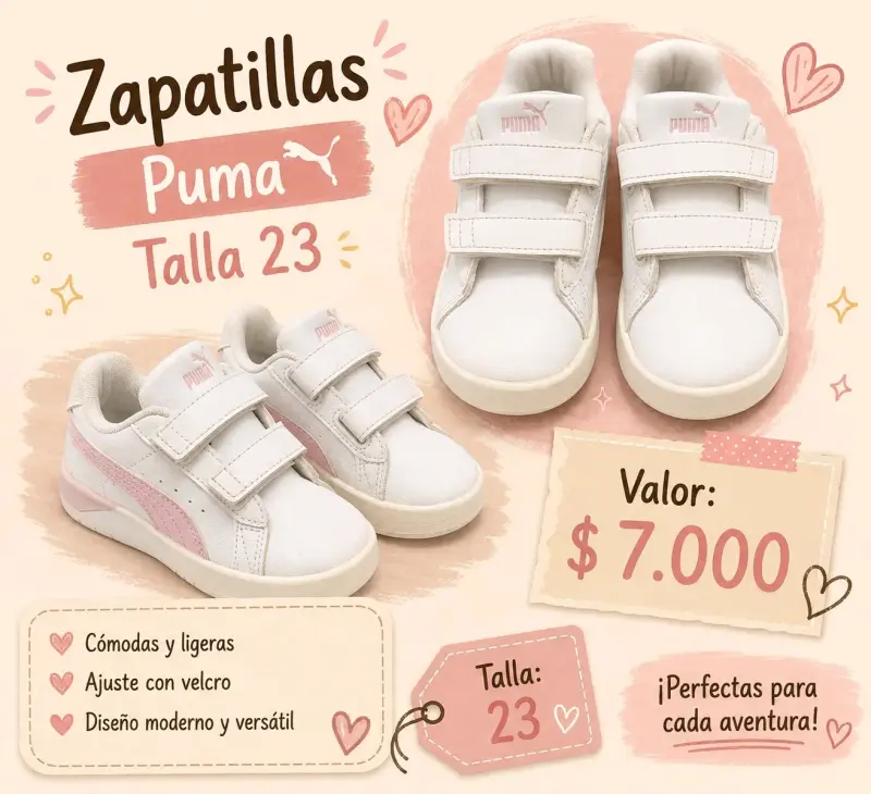 Zapatillas Puma talla 23 con velcro