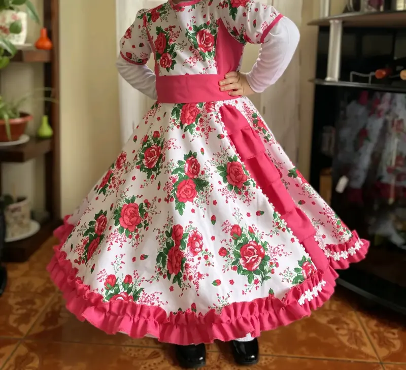 Vestido de Huasa para Niña Talla 6-8 - 2