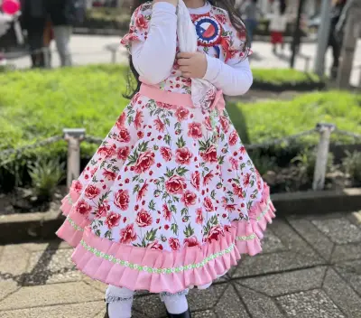 Vestido de Huasa para Niña Talla 6-8 - miniatura 3