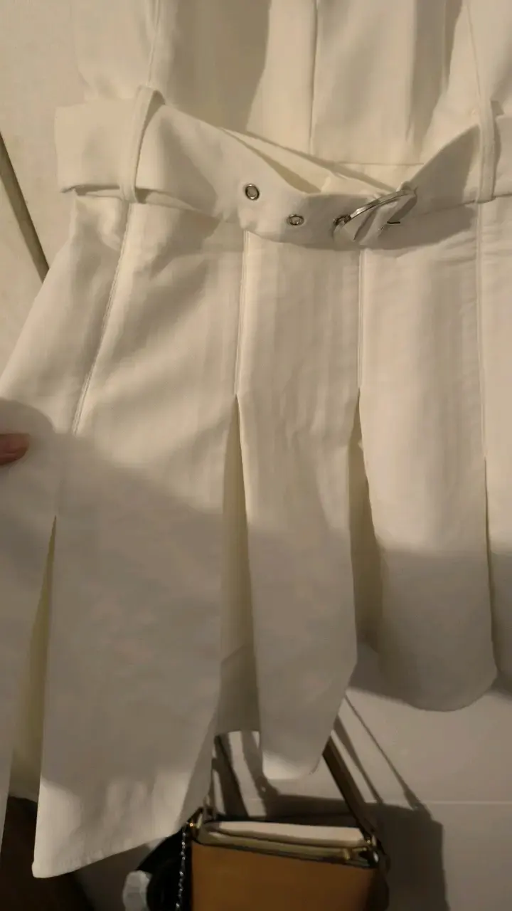 Vestido blanco con cinturón Sfera Collection - 4