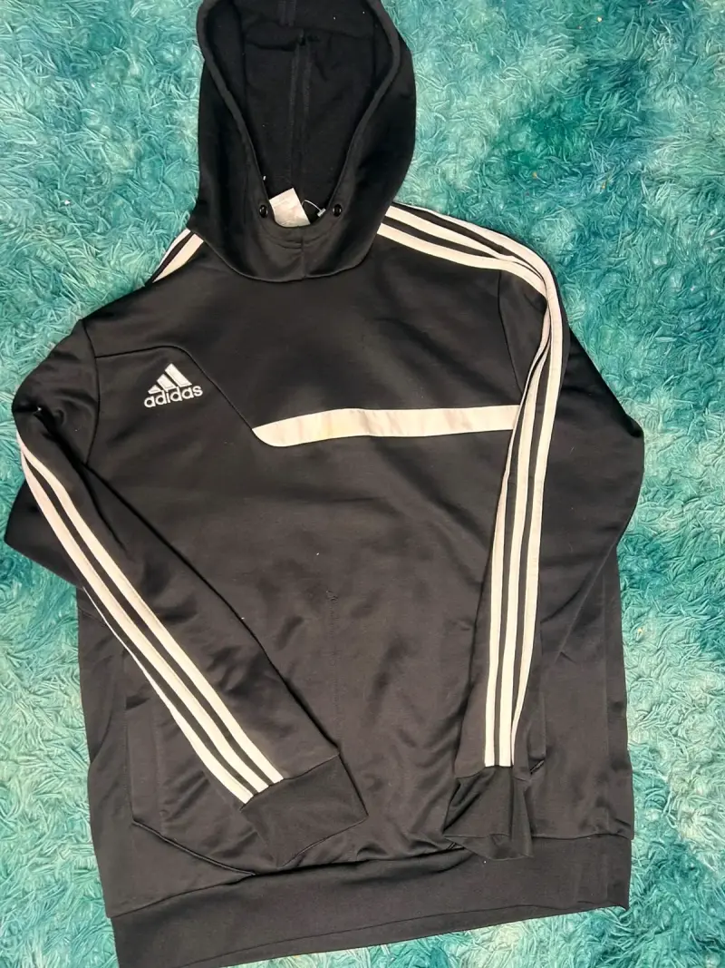 Polerón con capucha negro Adidas para hombre - 3
