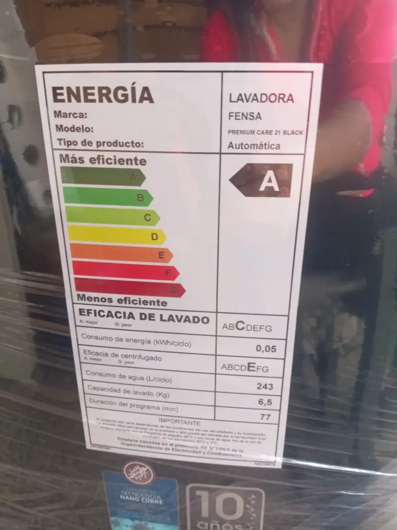 Lavadora automática Fensa Premium Care 21 Black