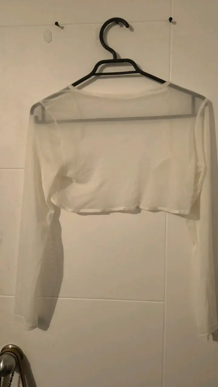 Bolero Blanco de gasa transparente Mujer - 3