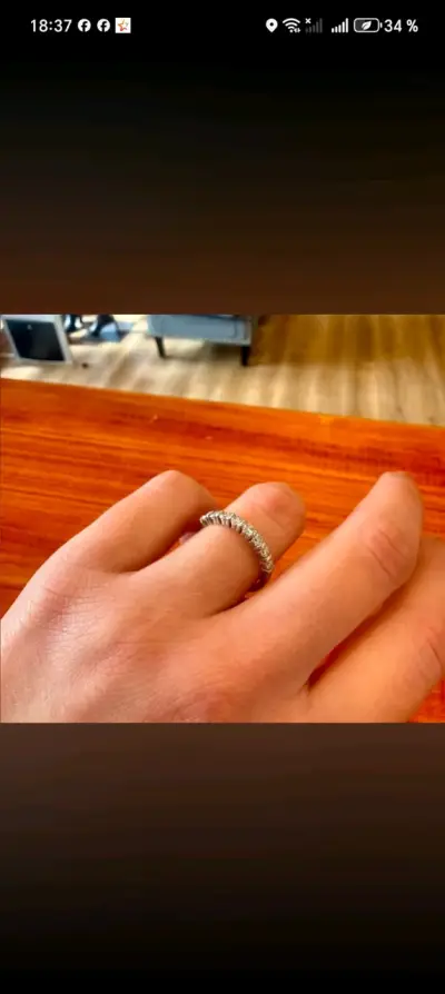Anillo de plata 925 con moisanitas - miniatura 1