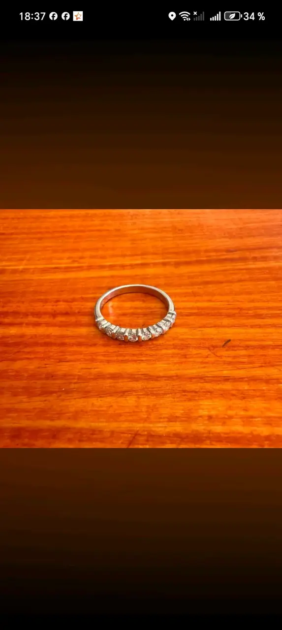 Anillo de plata 925 con moisanitas - 2