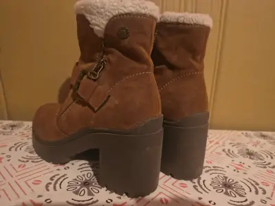 Botines de gamuza marrón con forro de lana - miniatura 4