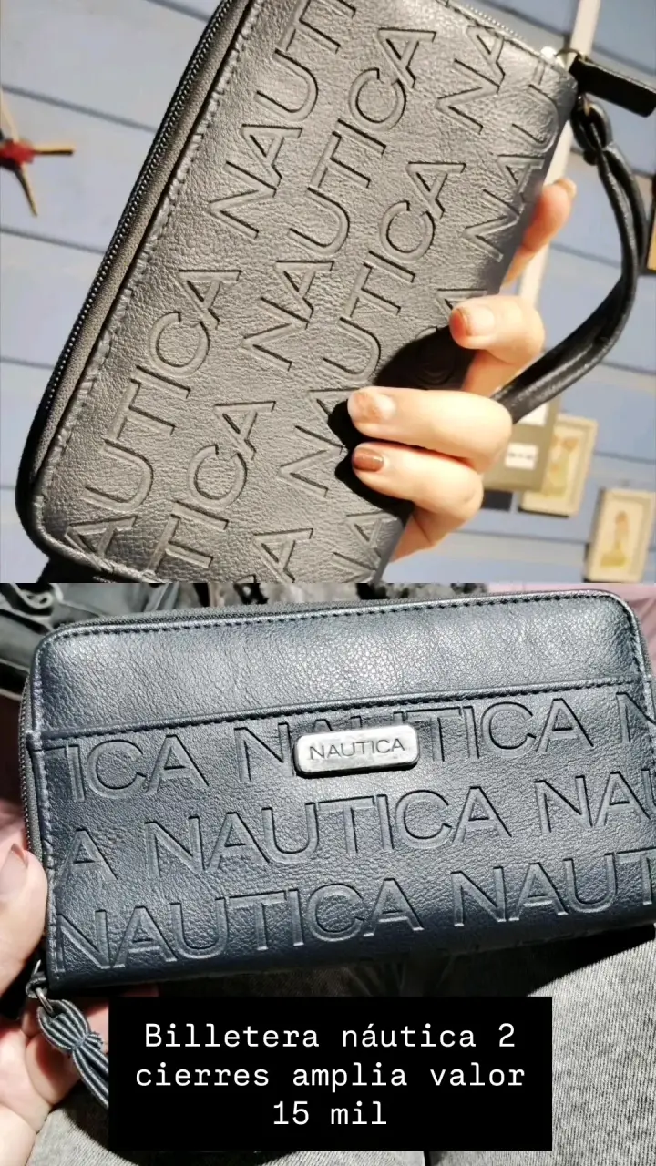 Billetera Nautica azul con doble cierre