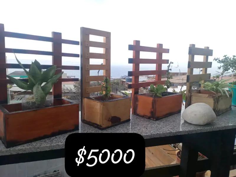 Soportes de madera para macetas decorativas - 2